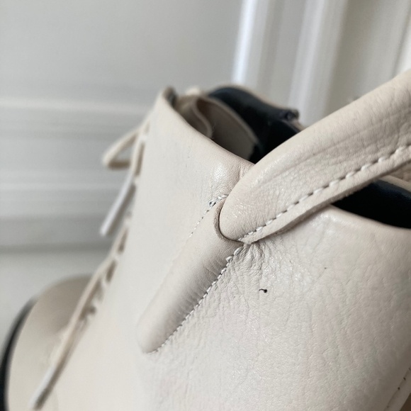 Sarto Anthropologie Ellera Ivory Leather Chelsea Boots Sz 7 - Picture 11 of 13